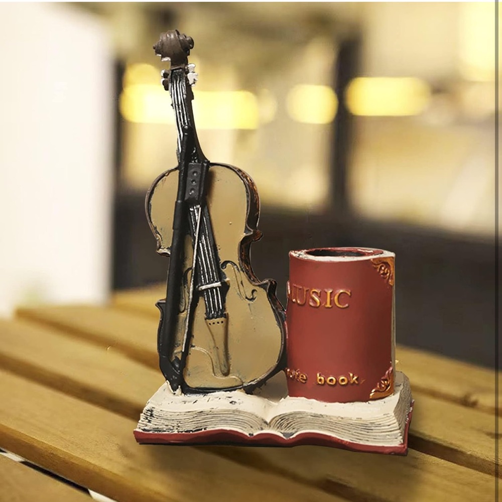Violin and Book Pen Holder